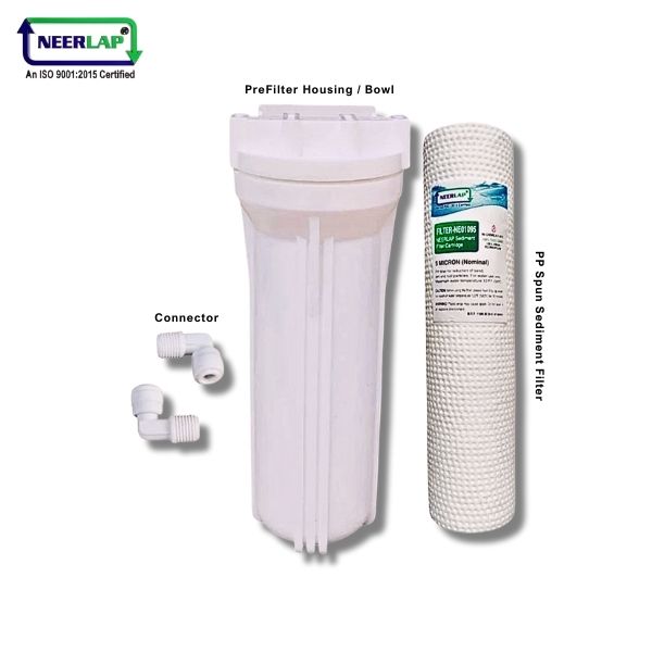 NEERLAP 10 inch PreFilter housing/ bowl + 10" PP Spun Filter Cartridge