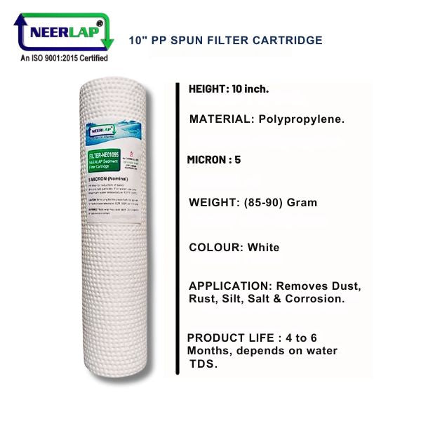 NEERLAP 10 INCH PP SPUN FILTER CARTRIDGE